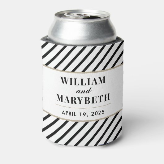 白黒ストライプ結婚の 缶クーラー (缶裏面)