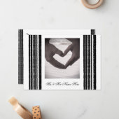 白黒ストライプ結婚式招待状カード ノートカード (正面/裏面インサイチュ)