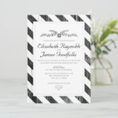 白黒ストライプ結婚式招待状 招待状 (スタンド正面)
