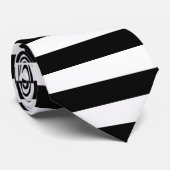 白黒ストライプ色無地のデザイン ネクタイ (ロール)