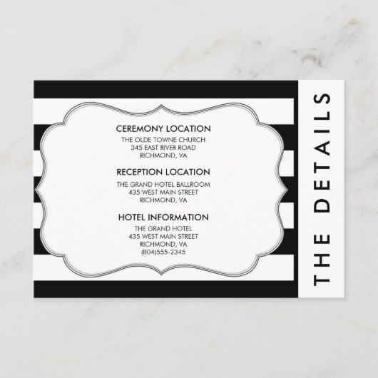 白黒ストライプ詳細モダンカード エンクロージャーカード (正面)