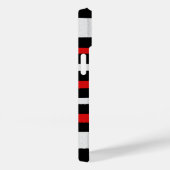 白黒ストライプ赤カッコいいシンプル Case-Mate iPhoneケース (裏面 / 右)