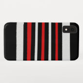 白黒ストライプ赤カッコいいシンプル Case-Mate iPhoneケース (裏面(横))