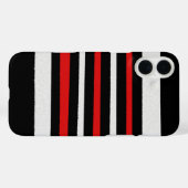 白黒ストライプ赤カッコいいシンプル Case-Mate iPhoneケース (裏面 (横))