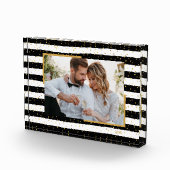 白黒ストライプ金ゴールドドットカスタムフォトブロック フォトブロック (右)