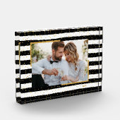 白黒ストライプ金ゴールドドットカスタムフォトブロック フォトブロック (左)