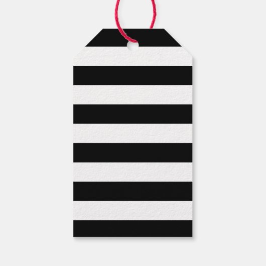 白黒ストライプ金ゴールドハートハッピーバースデー ギフトタグ (裏面)