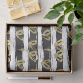 白黒ストライプ金ゴールドハート 薄葉紙 (ギフト)