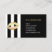 白黒ストライプ金ゴールド口紅メイクアップアーティスト 名刺 (裏面)