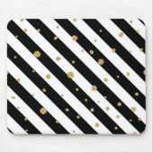 白黒ストライプ金ゴールド紙吹雪 マウスパッド (正面)