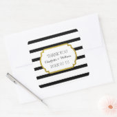 白黒ストライプ金ゴールド結婚式の引き出物ラベル スクエアシール (封筒)