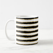 白黒ストライプ金ゴールド コーヒーマグカップ (左)