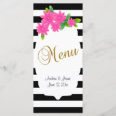 白黒ストライプ金ゴールド | ピンクメニュー メニュー (裏面)