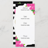 白黒ストライプ金ゴールド | ピンクメニュー メニュー (正面/裏面)