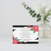 白黒ストライプ金ゴールド | ピンク披露宴 エンクロージャーカード (スタンド正面)