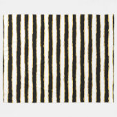 白黒ストライプ金ゴールド フリースブランケット (正面(横))