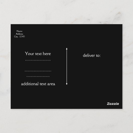 白黒ストライプ銀フェイクきらめくリップイベント ポストカード (裏面)