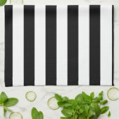 白黒ストライプ|のストライプのなデザイン キッチンタオル (折り畳み)