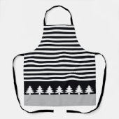白黒ストライプ エプロン (正面)