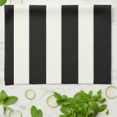 白黒ストライプ キッチンタオル (折り畳み)
