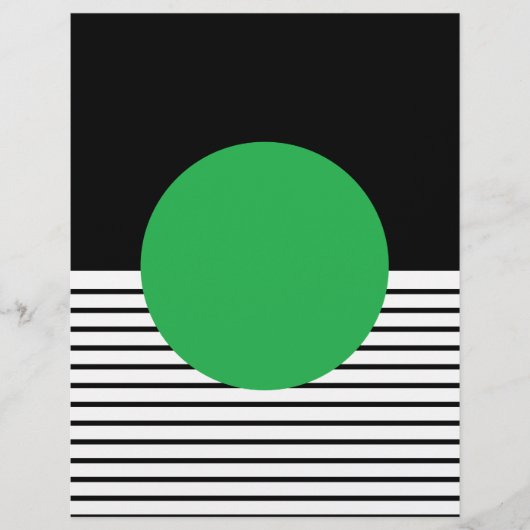 白黒ストライプ&グリーンサークルスクラップブック紙 (正面)