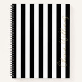 白黒ストライプ ノートブック (正面)