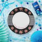 白黒ストライプ ペーパープレート (パーティー)