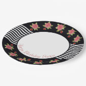 白黒ストライプ ペーパープレート (アングル)