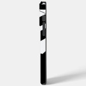 白黒ストライプ モノグラム 名前 Case-Mate iPhoneケース (裏面 / 左)