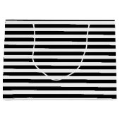 白黒ストライプ ラージペーパーバッグ (正面)