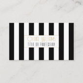 白黒ストライプ 名刺 (正面)