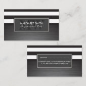 白黒ストライプ |金属ブラシ 予約カード (正面/裏面)