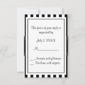 白黒ストライプRSVP 1C 出欠カード (裏面)