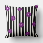 白黒ストライプX線花水色 クッション (裏面)