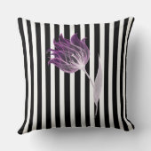 白黒ストライプX線花水色 クッション (裏面)