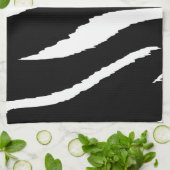 白黒ストリップ キッチンタオル (折り畳み)