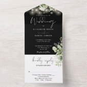 白黒ストリングライツモノグラム結婚ズ オールインワン招待状 (内側)