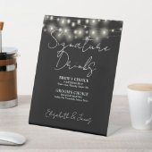 白黒ストリングライトのシグネチャードリンク 台座サイン (インサイチュ)