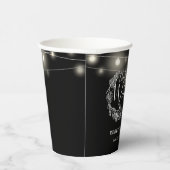 白黒ストリングライトフローラ結婚 紙コップ (右)