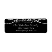 白黒ストリングライト差出人住所 ラベル (正面)