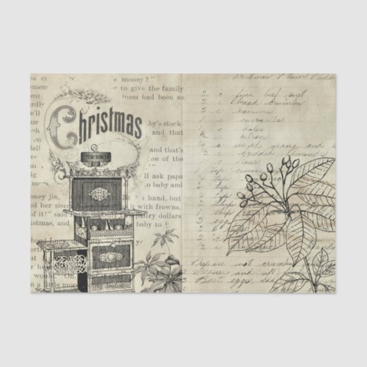 白黒ストーブビクトリアンポインセチア 薄葉紙 (正面)