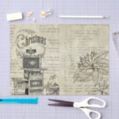 白黒ストーブビクトリアンポインセチア 薄葉紙 (クラフト)