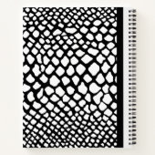 白黒スネークスキンプリントデザイン手帳 ノートブック (裏面)