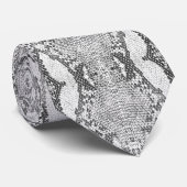 白黒スネークスキンプリント2、ネックタイ ネクタイ (ロール)