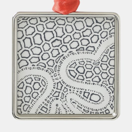 白黒スネークスケール メタルオーナメント (正面)