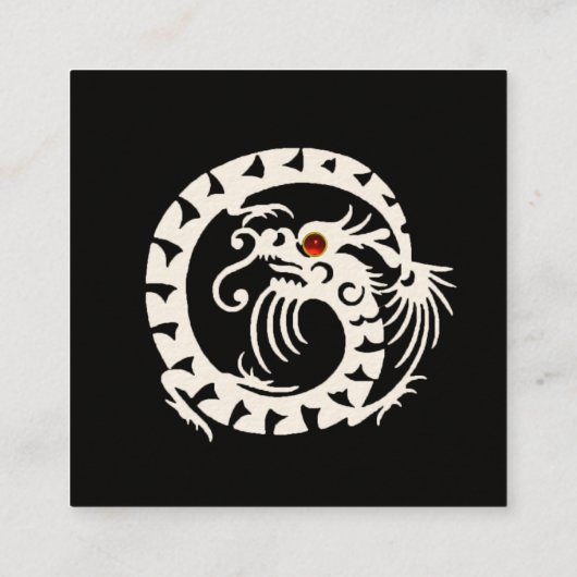 白黒スネークドラゴンレッドルビーグレージェムストーン スクエア名刺 (裏面)