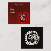 白黒スネークドラゴンレッドルビージェムストーン スクエア名刺 (正面/裏面)