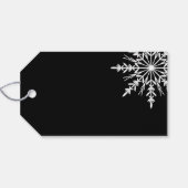 白黒スノーフレークウィンターウェディングメッセージカード ギフトタグ (裏面横)