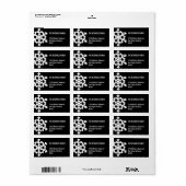 白黒スノーフレークモダンシック差出人住所 ラベル (フルシート)