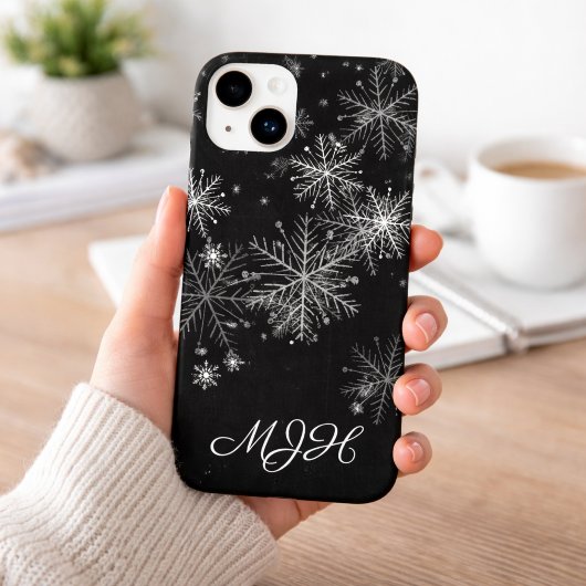 白黒スノーフレークモノグラム Case-Mate iPhoneケース
